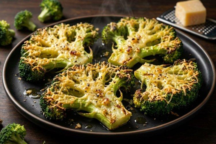 Baked Broccoli Steaks with Parmesan