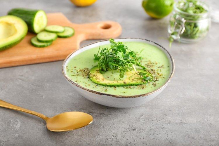 Cold Healthy Avocado and Cucumber Soup