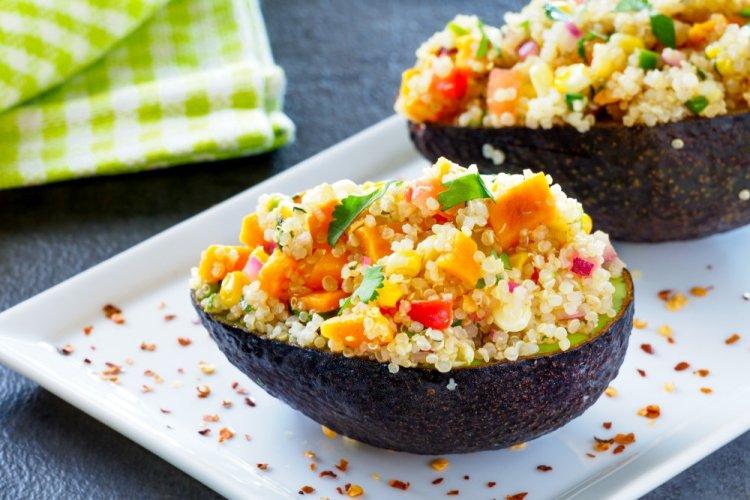 Baked Avocado with Quinoa and Corn