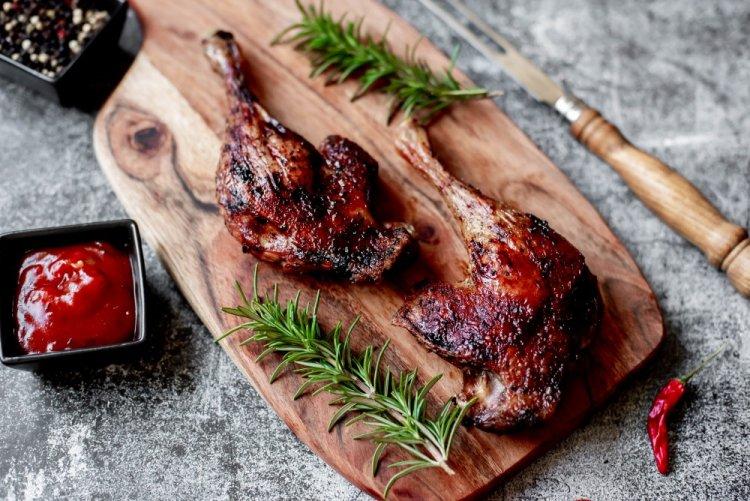 Duck Legs in Tomato Marinade on the Grill