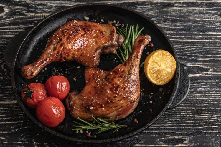 Duck Legs in Red Wine with Thyme on the Grill