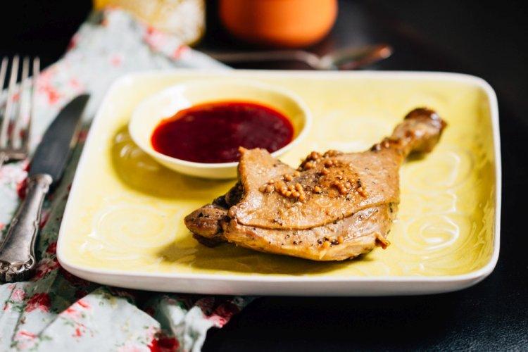 Duck Legs in Mustard Marinade on the Grill