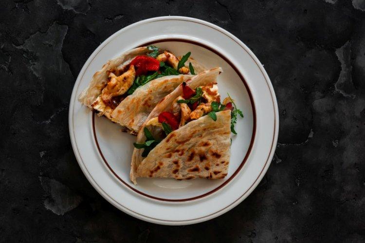 Roti Envelopes with Chicken and Cheese
