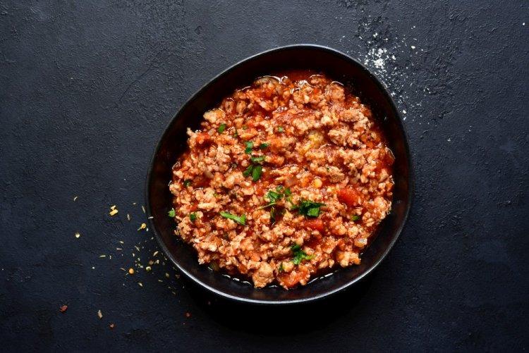 Relleno de carne picada para tortillas roti