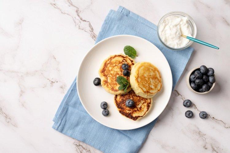 Cottage Cheese Pancakes with Milk