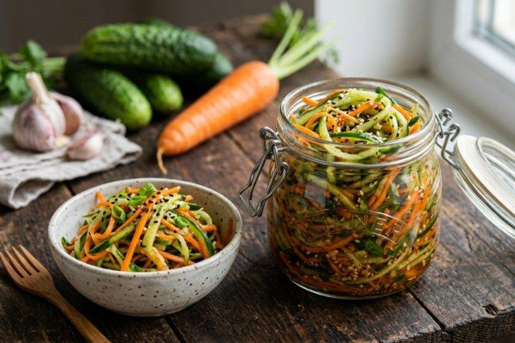 Grated Korean-Style Cucumber Salad for Winter