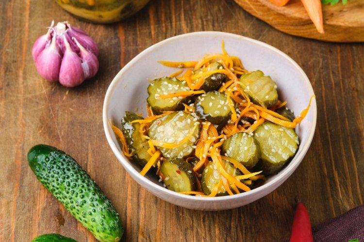 Cucumber Salad with Carrots and Celery for Winter