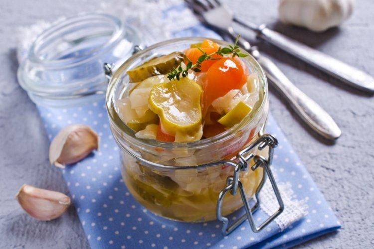 Cucumber and Cabbage Salad for Winter