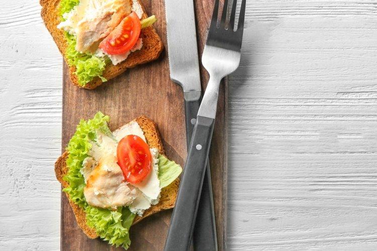 Caesar Bruschetta with Smoked Chicken