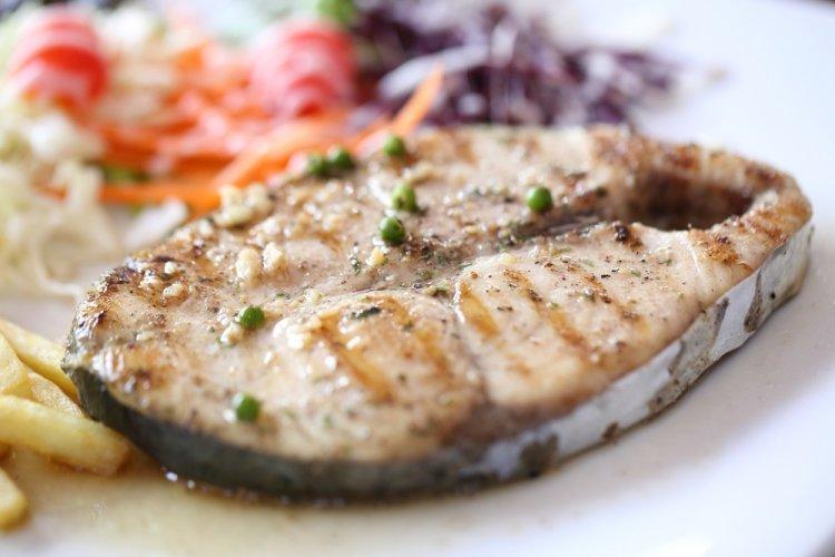 Mackerel Pieces in Kefir on the Grill