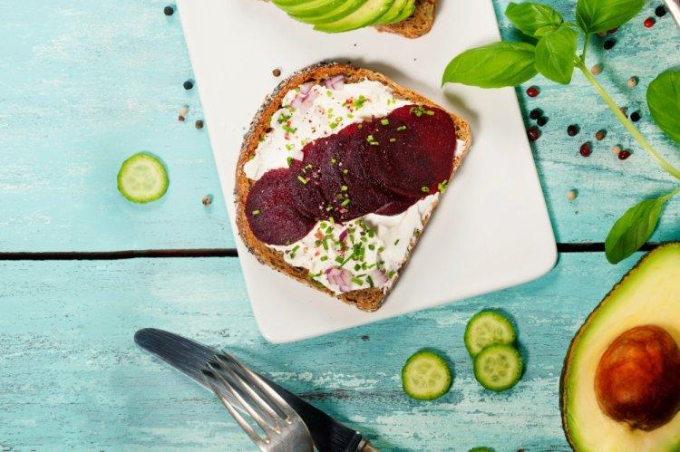 Sandwiches with Beets, Goat Cheese, and Black Bread
