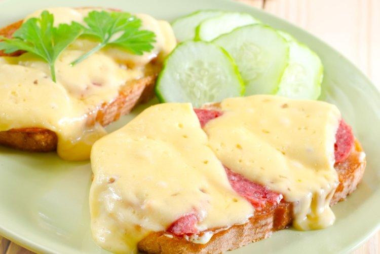Hot Sandwiches with Sausage, Pickled Onions, and Cheese