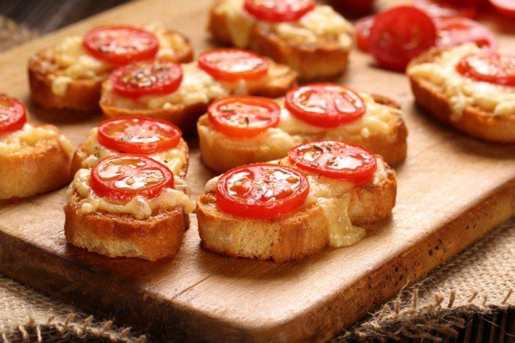 Hot Sandwiches with Sausage, Cheese, and Cherry Tomatoes