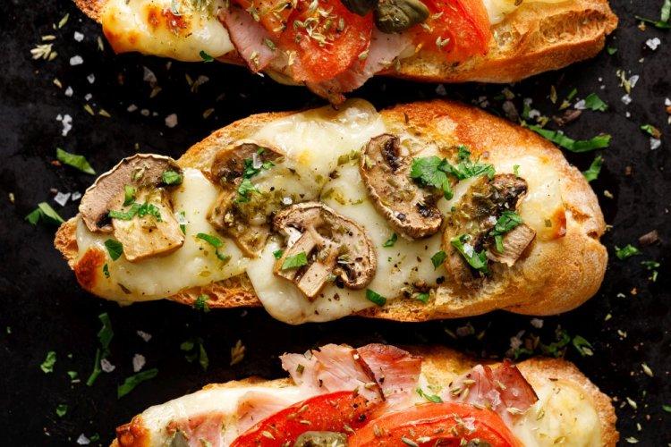 Hot Ham, Mushroom, and Cheese Sandwiches
