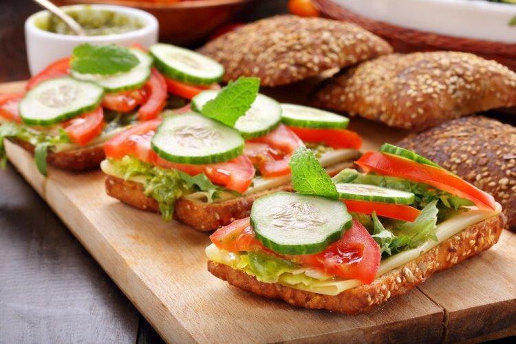 Vegetable, Butter, and Cheese Sandwiches
