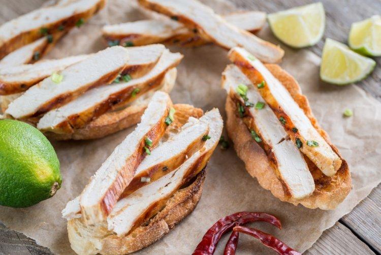 Chicken, Pesto, Butter, and Cheese Sandwiches