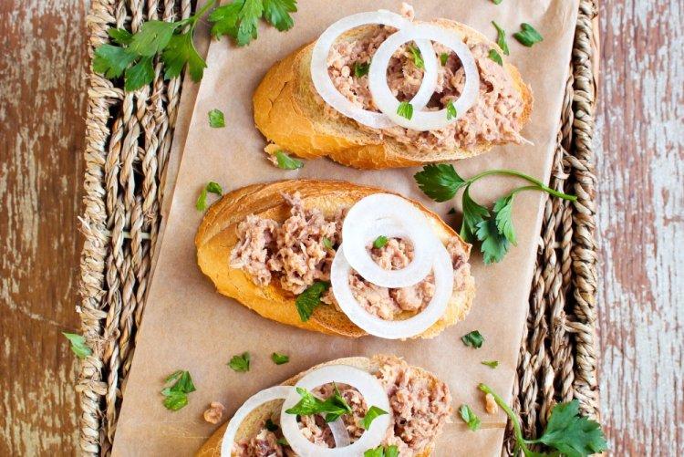 Tuna, Egg, and Pickled Onion Sandwiches