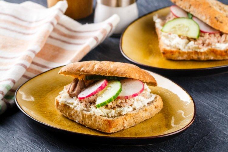 Tuna, Egg, and Radish Sandwiches