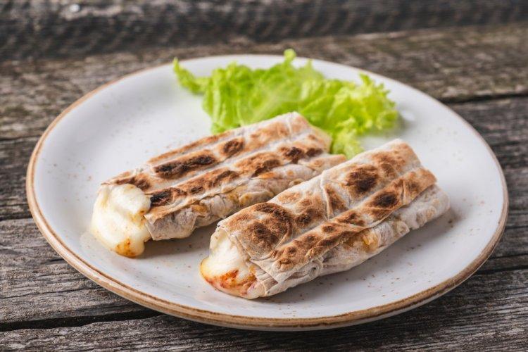 Sausages in Lavash in a Frying Pan