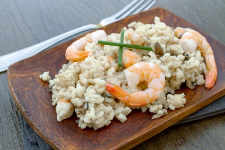 Risotto with Mushrooms and Shrimp