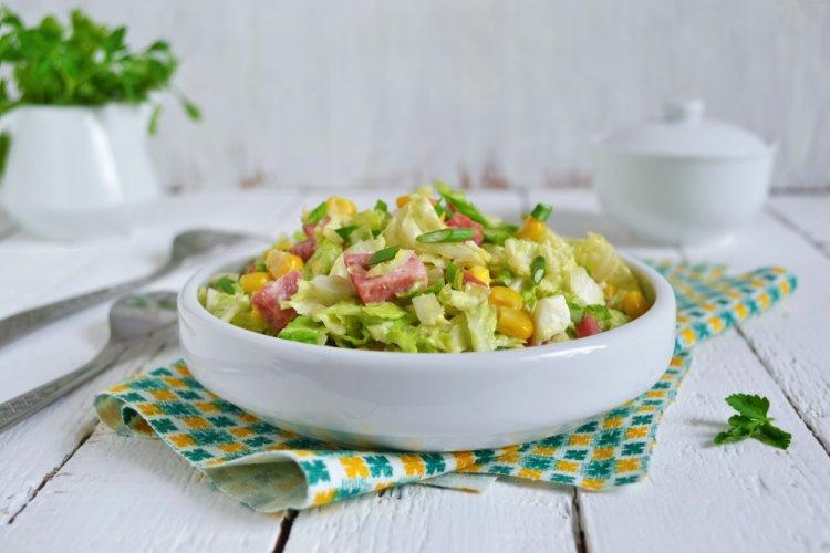 Chinese Cabbage Salad with Ham and Cheese