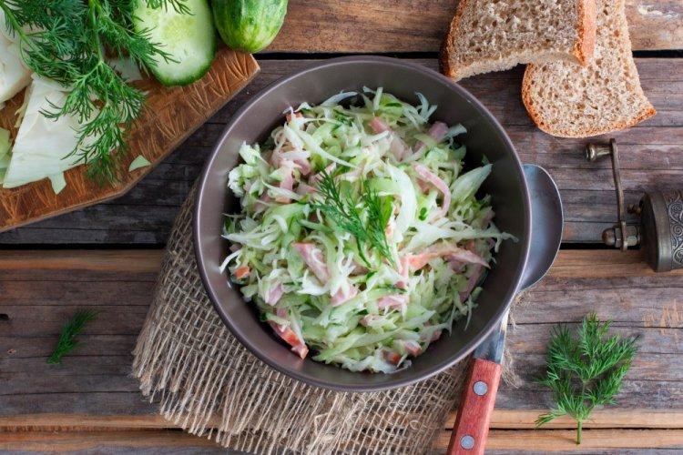 Cabbage, Ham, and Apple Salad