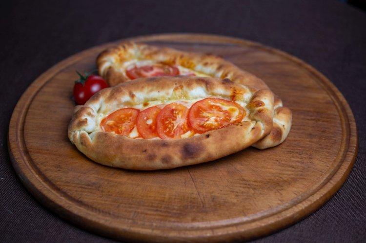 Khachapuri from Roti Flatbread with Tomato in an Air Fryer