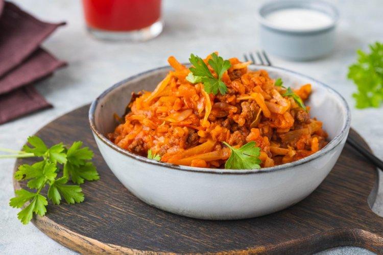 Lazy Cabbage Rolls with Beef and Rice