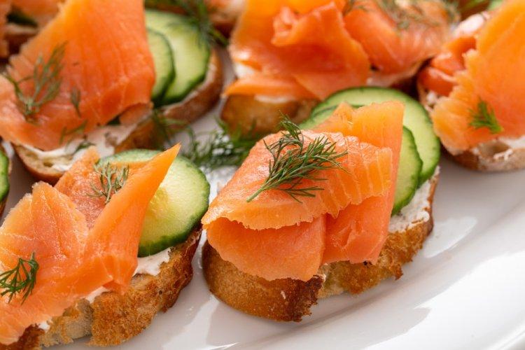 Sandwiches with Red Fish and Cream Cheese
