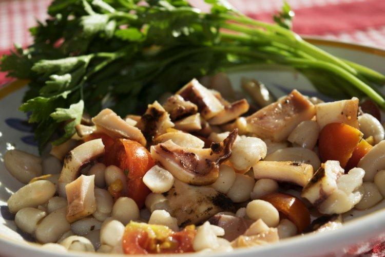 Healthy Squid and Canned Bean Salad