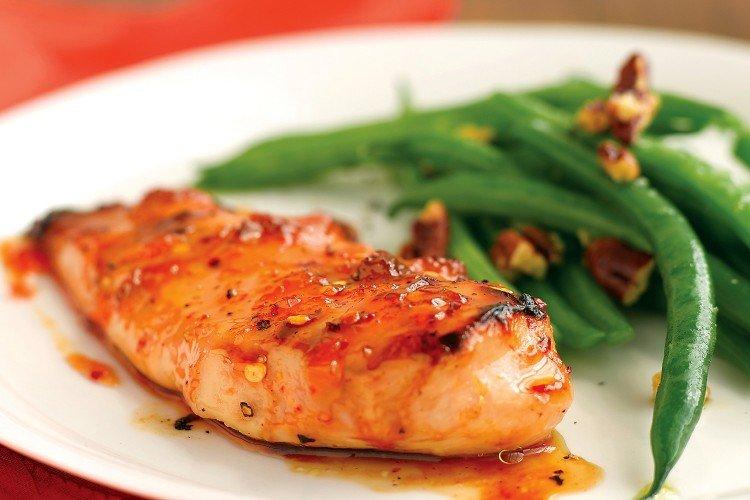 Pollo con salsa de albaricoque - Recetas de platos calientes para cumpleaños