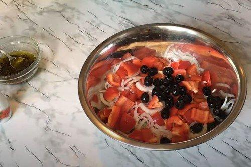 Greek Salad with Basil - Step-by-Step Recipe