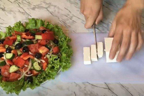 Greek Salad with Basil - Step-by-Step Recipe