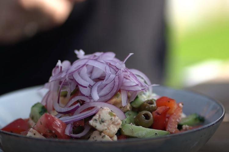 Greek Salad with Bryndza - Step-by-Step Recipe with Photos