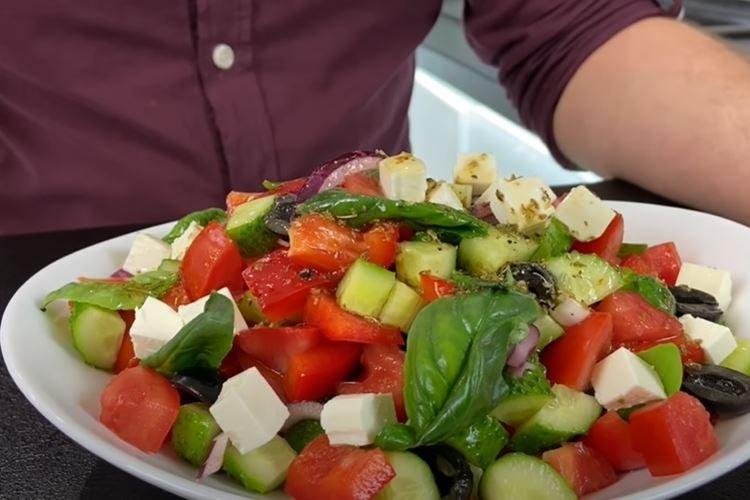 Greek Salad with Balsamic Vinegar - Step-by-Step Recipe with Photos