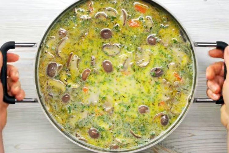 Sopa de champiñones y pollo - receta paso a paso con fotos