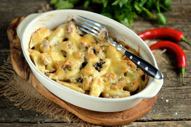 Patatas crujientes con champiñones - Recetas de patatas para Año Nuevo