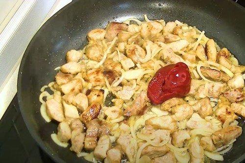 Estofado de verduras multicolor con cerdo - recetas paso a paso