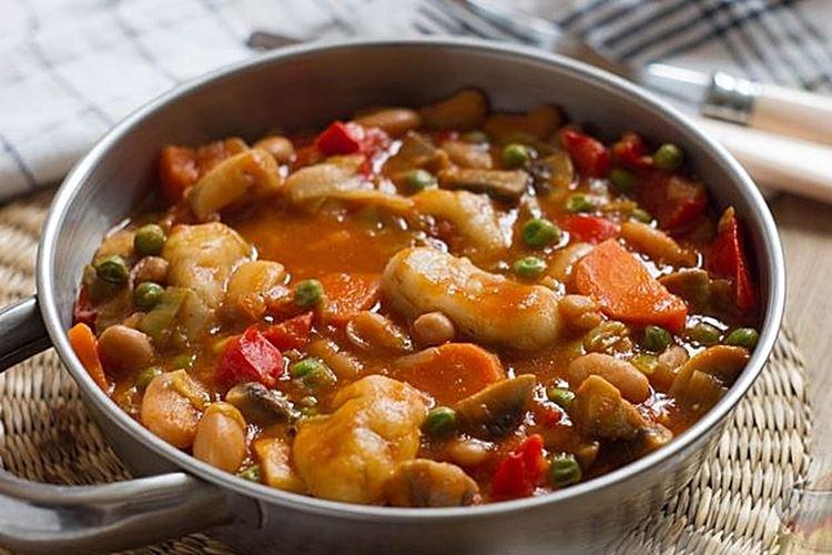 Estofado de verduras con ñoquis y frijoles - recetas