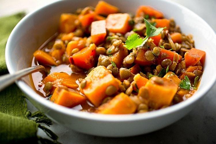 Estofado de verduras con lentejas - recetas