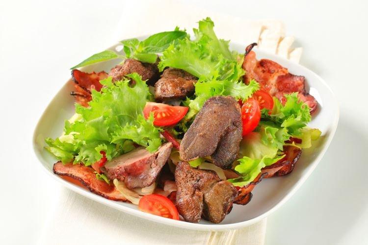 Vegetable Salad with Liver - How to Cook Chicken Liver