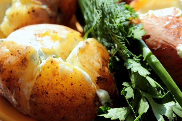 Smashed Baked Potatoes with Suluguni Cheese - Recipes