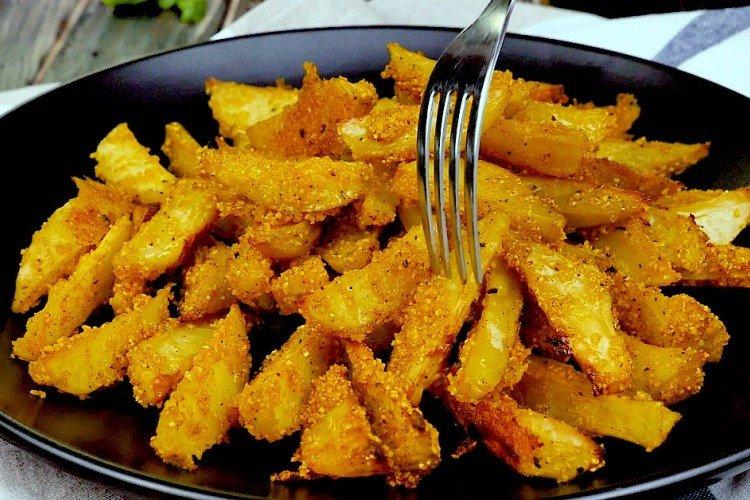 Patatas rústicas con pan rallado al horno - recetas