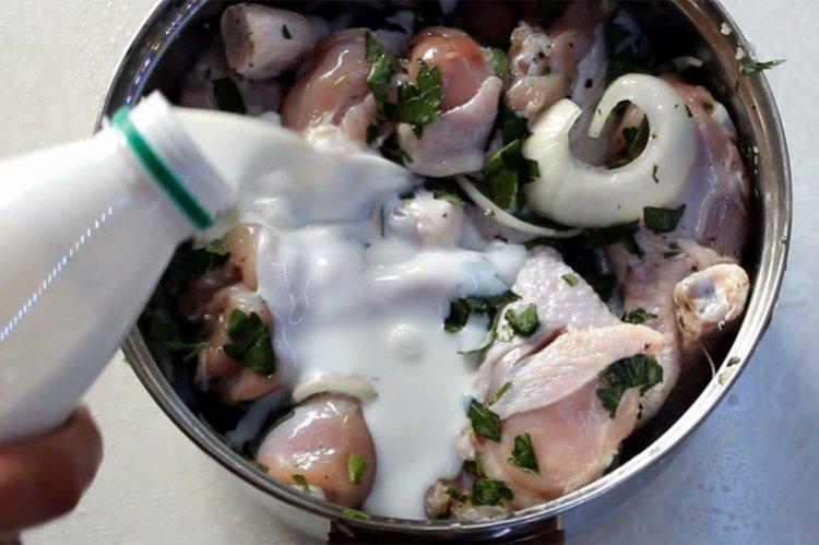 Adobo para brochetas de pollo con kéfir - recetas