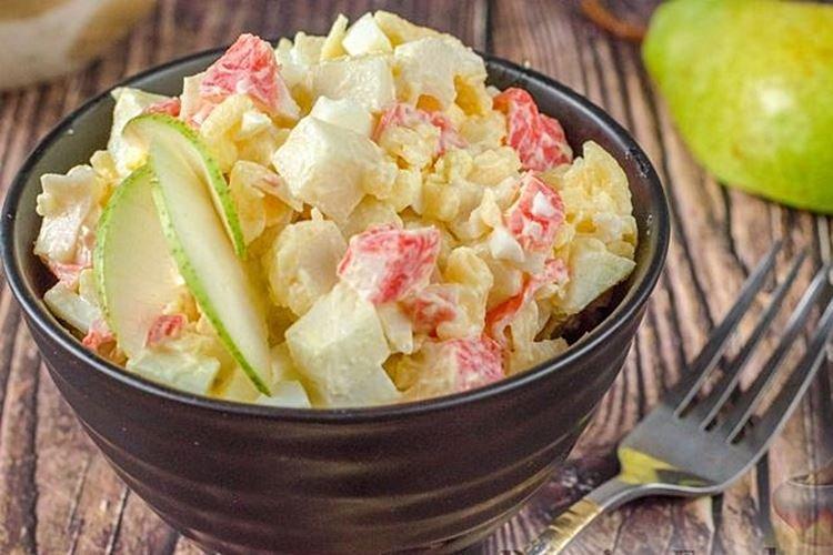 Crab Stick and Pear Salad - New Year's Salads 2021