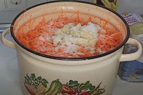 Zanahoria coreana para el invierno en frascos en casa - receta paso a paso
