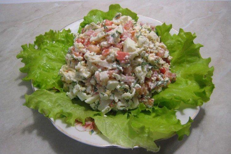 Crab Stick and Cottage Cheese Salad - New Year's Salads Without Mayonnaise Recipes