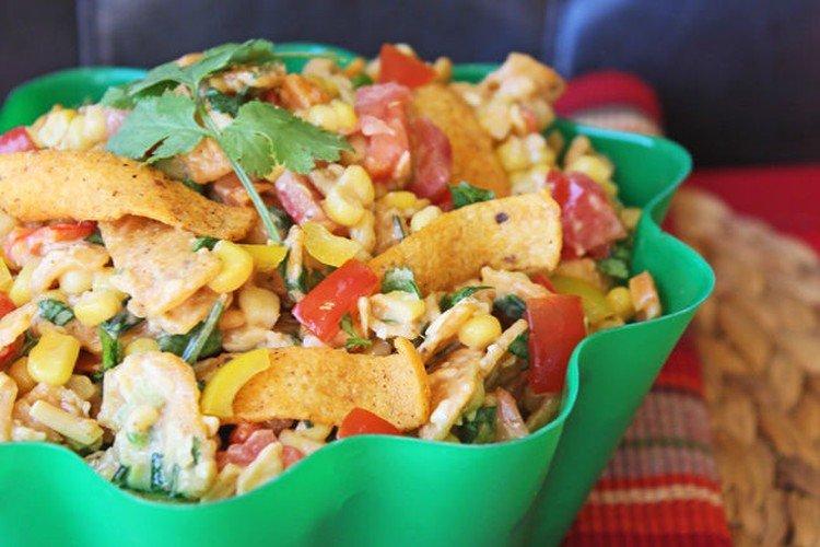 Corn and Chip Salad - New Year's Salads Without Mayonnaise Recipes