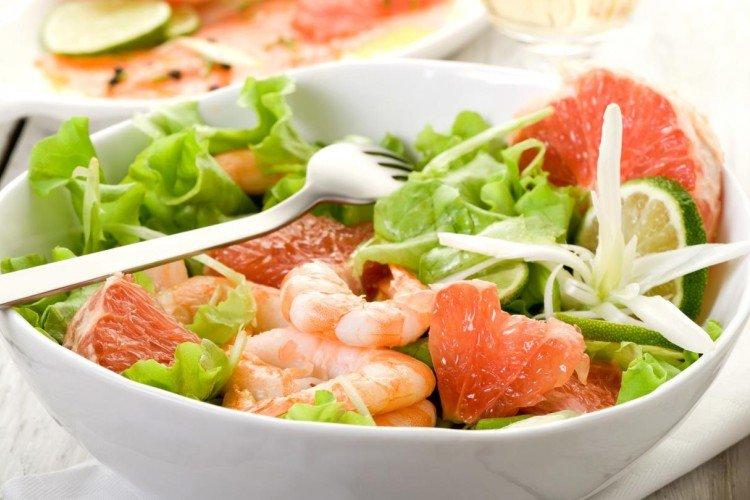 Shrimp and Grapefruit Salad - New Year's Salads Without Mayonnaise Recipes