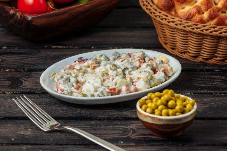Olivier Salad Without Mayonnaise - New Year's Salads Without Mayonnaise Recipes
